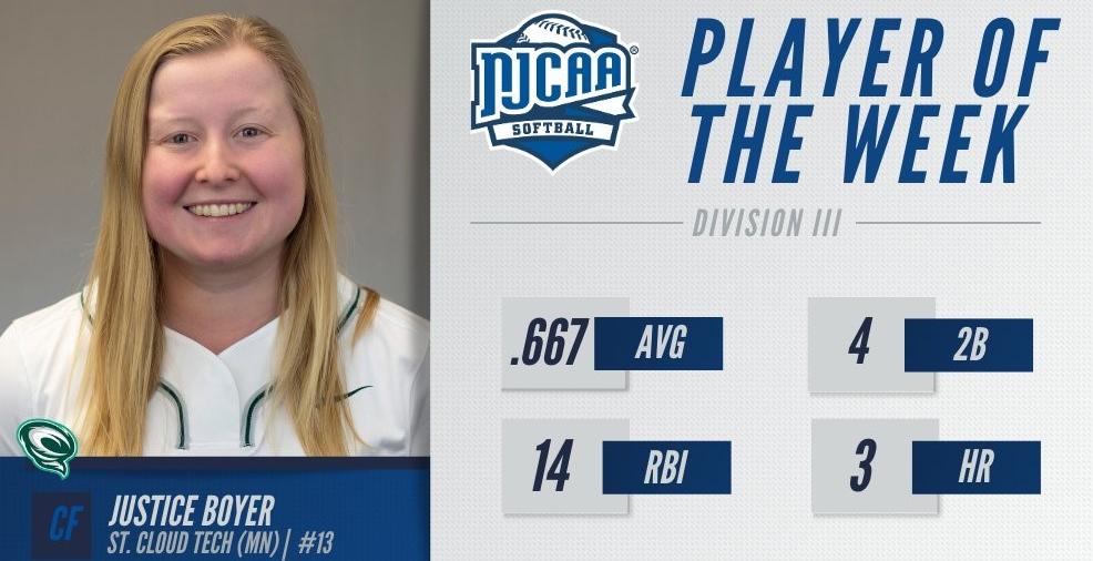 Boyer earns National Player of the Week