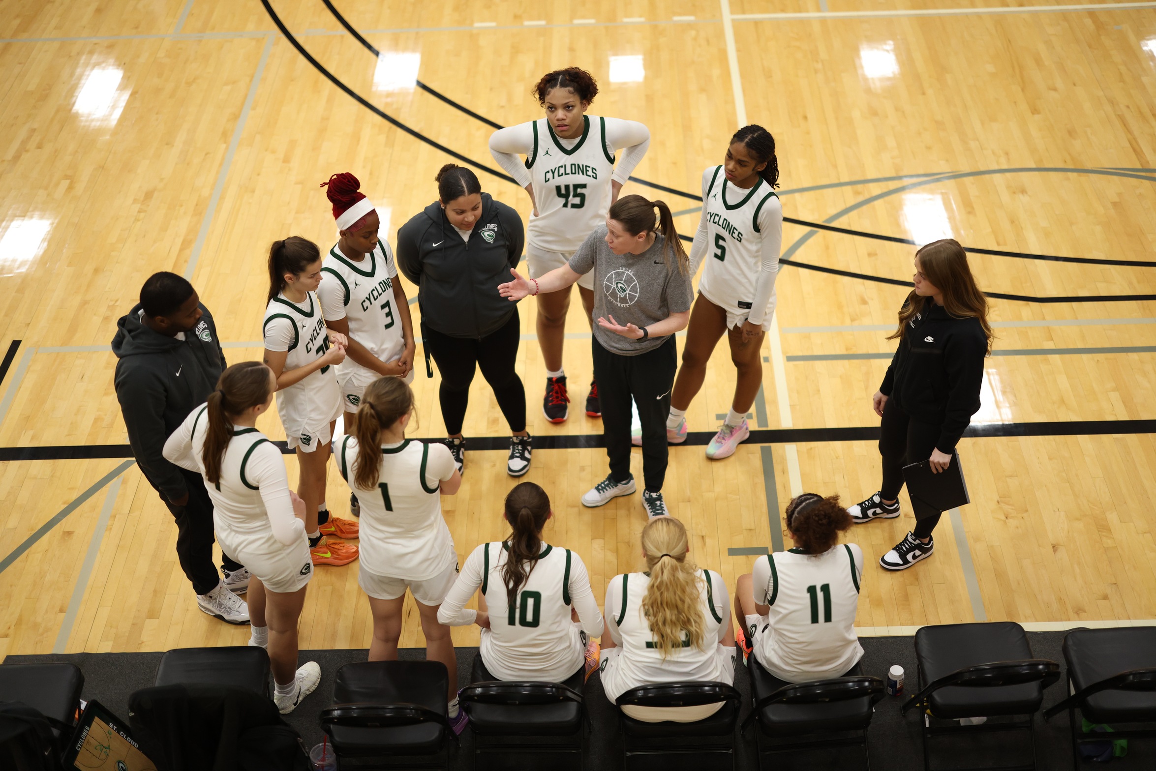Team Huddle with Coach talking to players